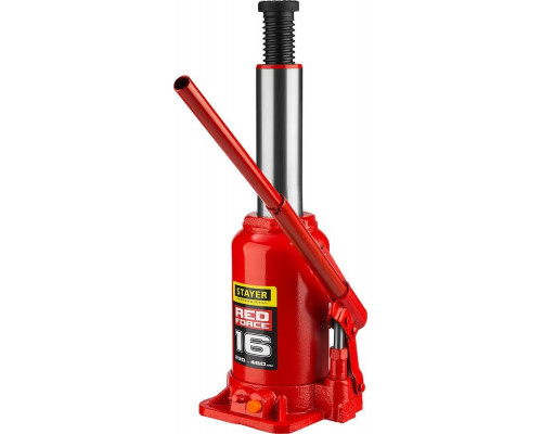 STAYER 16 т, 230-460 мм, домкрат бутылочный гидравлический RED FORCE 43160-16_z01 Professional