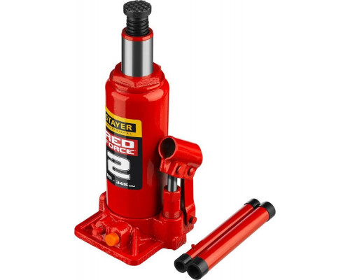 STAYER 2 т, 181-345 мм, домкрат бутылочный гидравлический RED FORCE 43160-2_z01 Professional
