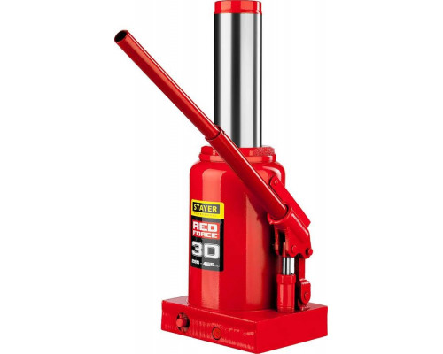 STAYER 30 т, 285-465 мм, домкрат бутылочный гидравлический RED FORCE 43160-30_z01 Professional