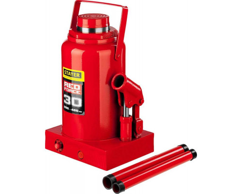STAYER 30 т, 285-465 мм, домкрат бутылочный гидравлический RED FORCE 43160-30_z01 Professional
