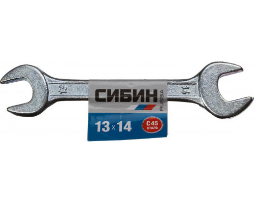 СИБИН 13х14 мм, оцинкованный, гаечный ключ рожковый 27014-13-14