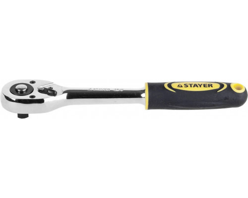 STAYER 3/8", 45 зубцов, Cr-V сталь, трещотка для торцовых головок 27786-3/8