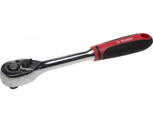 ЗУБР 1/4", 72 зубца, Cr-V сталь, трещотка для торцовых головок 27736-1/4