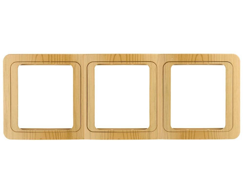 СВЕТОЗАР ольха, 3 гнезда, вертикальная, панель накладная "ГАММА" SV-54149-A