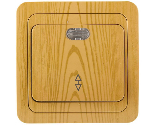 СВЕТОЗАР ольха, одноклавишный, с подсветкой 10 A, 250 В, выключатель "ГАММА" SV-54138-A