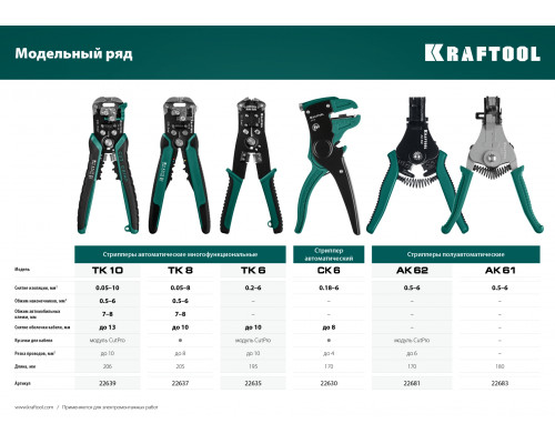 KRAFTOOL 0.5-6 мм², стриппер полуавтоматический АК-62 22681