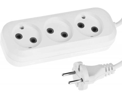 СИБИН 3 м, 1300 Вт, 3 гнезда, удлинитель электрический бытовой 55031-3