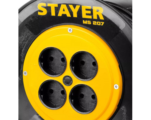 STAYER 40 м, 1300Вт, ПВС 2x0, удлинитель на катушке MS 207 55073-40