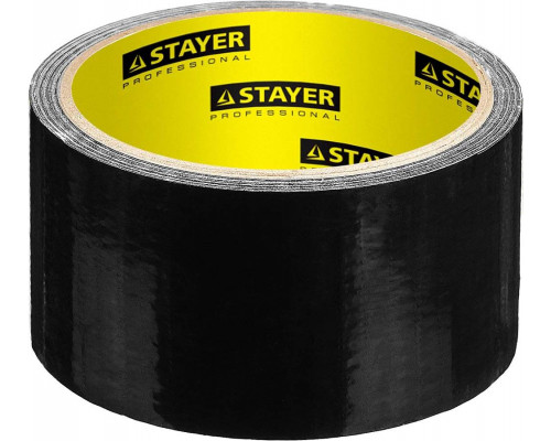 STAYER 48 мм х 10 м, черная, на тканевой основе, армированная лента (скотч) 12086-50-10