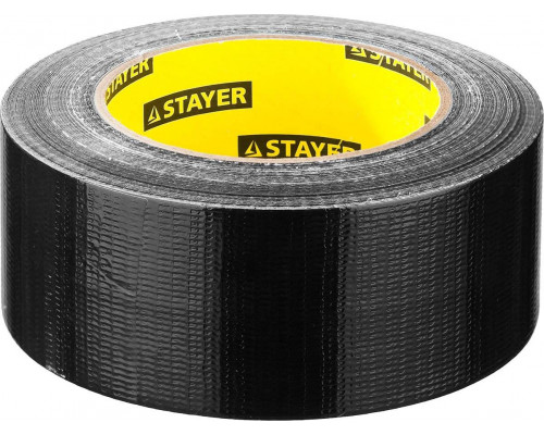 STAYER 48 мм х 45 м, черная, на тканевой основе, армированная лента (скотч) 12086-50-50