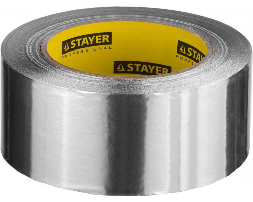 STAYER 75 мм х 50 м., до 120 °С, лента алюминиевая самоклеящаяся (скотч) 12268-75-50