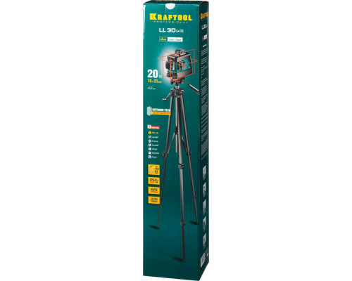 KRAFTOOL линейный лазерный нивелир со штативом LL3D #3 34640-3 Professional