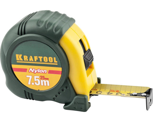 KRAFTOOL 7.5 м х 25 мм, рулетка с нейлоновым покрытием 34122-08_z01