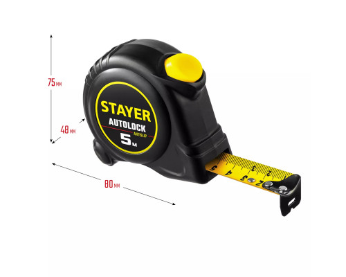 STAYER 5 м х 25 мм, с автостопом рулетка 2-34126-05-25_z02