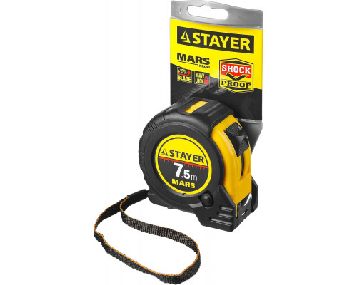 STAYER 7.5 м х 25 мм, рулетка MARS 34131-075_z01