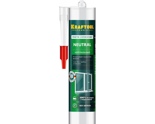 KRAFTOOL 300 мл, нейтральный, прозрачный, силиконовый герметик KRAFTSIL NX109 41257-2