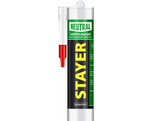 STAYER 260 мл, нейтральный, прозрачный, силиконовый герметик 41217-2_z01