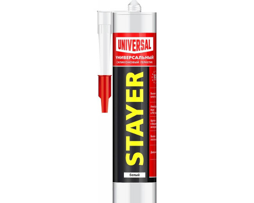 STAYER 260 мл, универсальный, белый, силиконовый герметик 41213-0_z01