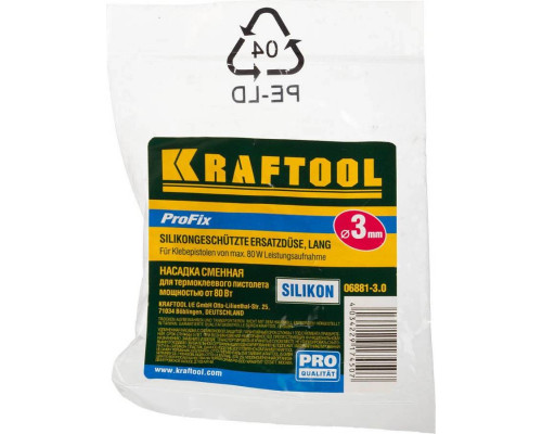KRAFTOOL 3 мм, насадка сменная для термоклеевых пистолетов 06881-3.0