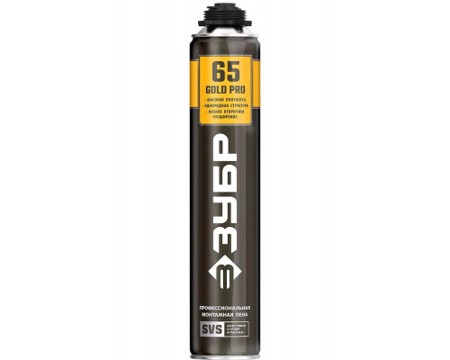 ЗУБР 850 мл, выход до 65 л, пистолетная, монтажная пена GOLD PRO 65 41157