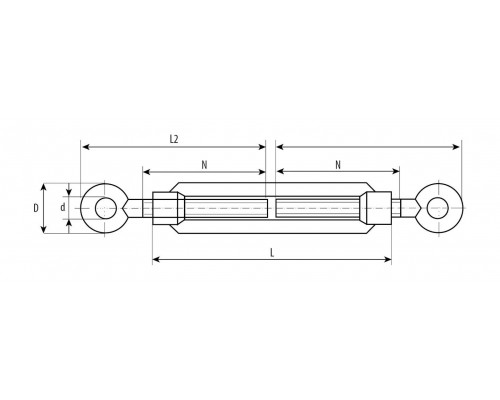 ЗУБР М10, 1 шт., талреп DIN 1480, кольцо-кольцо 304376-10