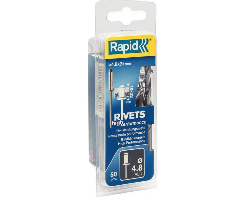 RAPID 4.8 x 25 мм, 50 шт., заклепки из алюминия 5000392