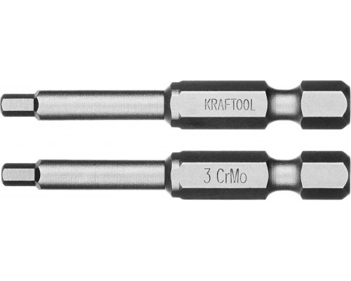 KRAFTOOL HEX3, 50 мм, 2 шт., кованые профессиональные биты X-DRIVE 26127-3-50-2