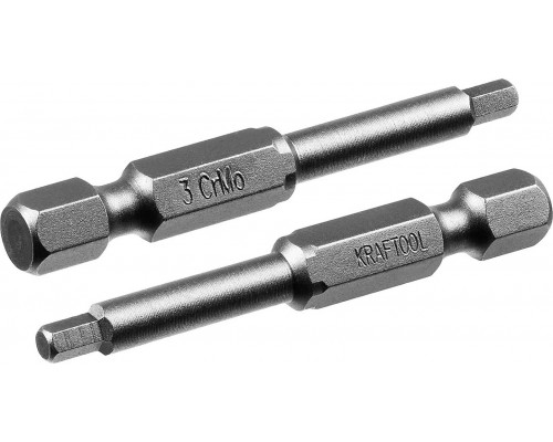 KRAFTOOL HEX3, 50 мм, 2 шт., кованые профессиональные биты X-DRIVE 26127-3-50-2