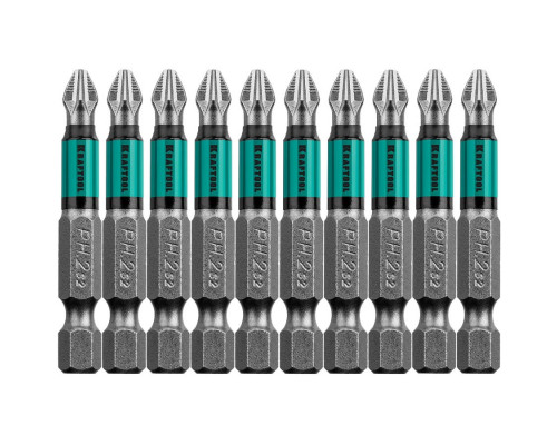 KRAFTOOL PH2, 50 мм, 10 шт., Cr-Mo сталь, набор бит Optimum Line 26122-2-50-10