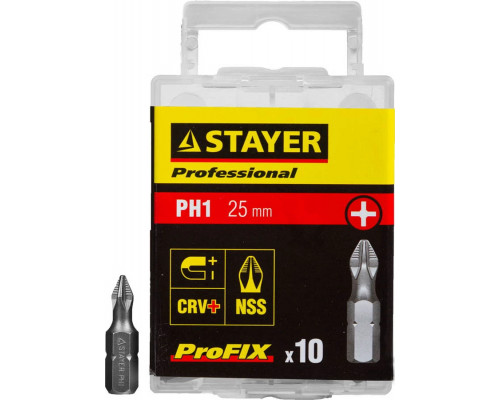 STAYER PH1, 25 мм, 10 шт., биты ProFix Phillips 26201-1-25-10_z01