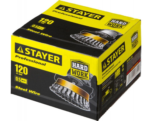 STAYER Ø 120 мм, щетка чашечная для УШМ 35128-120