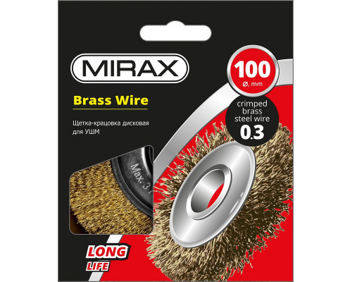 MIRAX Ø 200 мм, щетка-крацовка дисковая для УШМ 35141-200