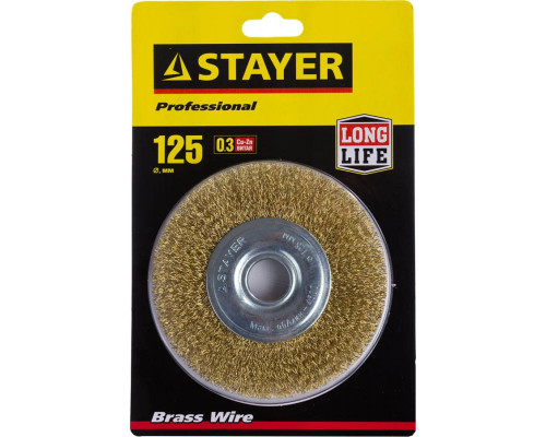 STAYER Ø 125 мм, щетка дисковая для УШМ 35122-125