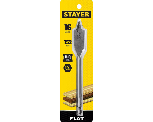 STAYER FLAT 16x152мм, сверло по дереву перовое 2950-16_z01
