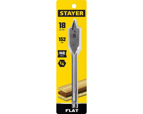 STAYER FLAT 18x152мм, сверло по дереву перовое 2950-18_z01