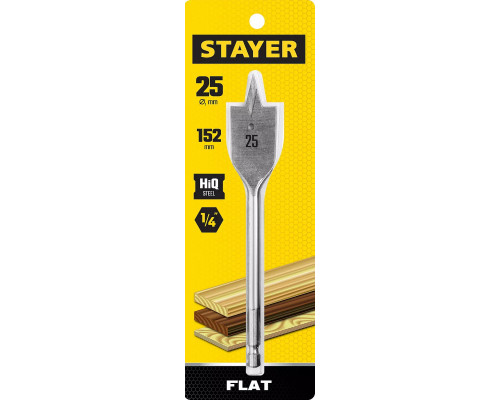 STAYER FLAT 25x152мм, сверло по дереву перовое 2950-25_z01