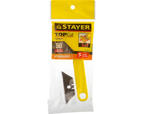 STAYER 50 мм, пластмассовый, с пятью лезвиями скребок 0851-H6_z01