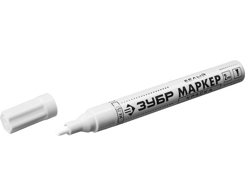 ЗУБР белый, круглый наконечник, маркер-краска МК-750 06325-8