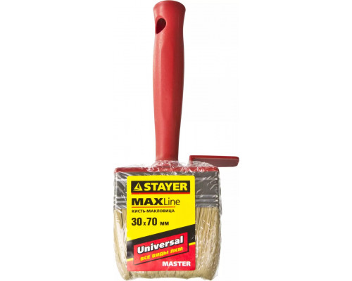 STAYER 3 х 7 см, светлая щетина, пластмассовый корпус, кисть - макловица UNIVERSAL 01824-07