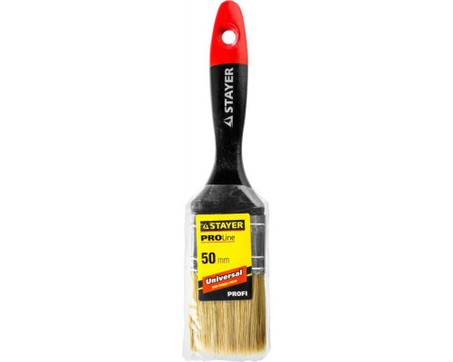 STAYER 50 мм, 2", щетина натуральная светлая, кисть плоская UNIVERSAL-PROFI 0104-050