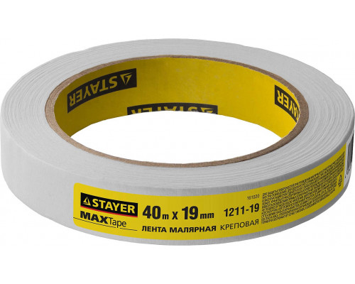 STAYER 19 мм, 40 м, до +80° С, лента малярная 1211-19