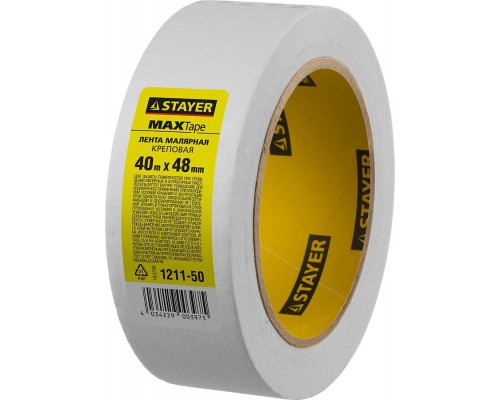 STAYER 48 мм, 40 м, до +80° С, лента малярная 1211-50