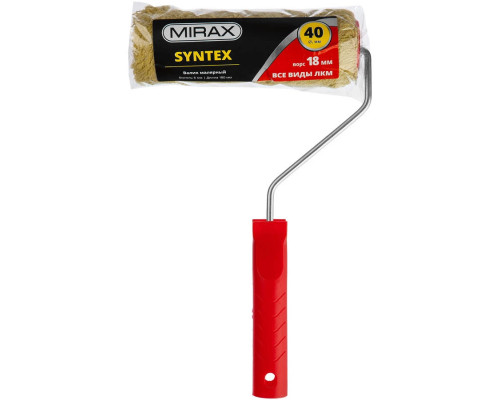 MIRAX 180 мм, d=40 мм, ворс 18 мм, ручка d=6 мм, валик малярный 03715-18