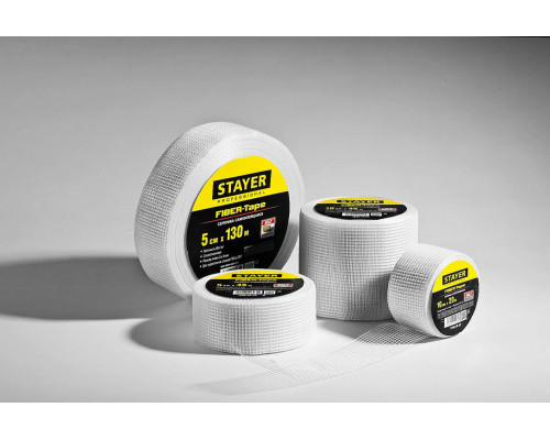 STAYER 10 см х 45 м, 3х3 мм, cетка самоклеящаяся стеклотканевая FIBER-Tape 1246-10-45