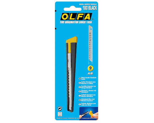 OLFA 9 мм, сегментированное лезвие, автофиксатор, нож OL-180-BLACK