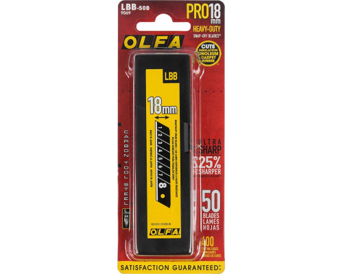 OLFA 18 мм, 50 шт., лезвия сегментированные BLACK MAX OL-LBB-50B