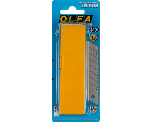 OLFA 18 мм, 50 шт., лезвия сегментированные OL-LB-50B