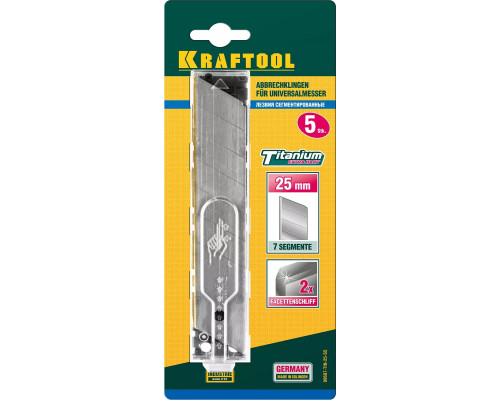 KRAFTOOL 25 мм, 5 шт, Лезвие сегментированное 09607-TIN-25-S5