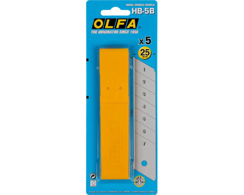OLFA 25 мм, 5 шт., лезвия сегментированные OL-HB-5B