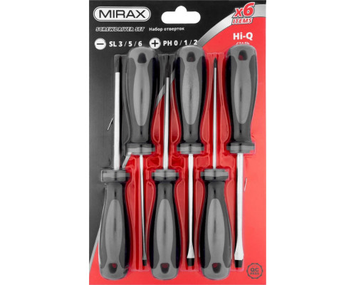 MIRAX 6 шт, набор отверток с закаленным стержнем 25186
